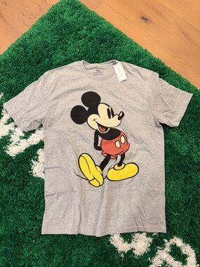 NWT Disney Gray Mickey Mouse Tee with Red Shorts & Yellow Shoes